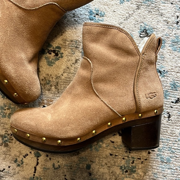 UGG Cam Il Chestnut Fur Lined Suede Ankle Boot Size 7 - Picture 4 of 16